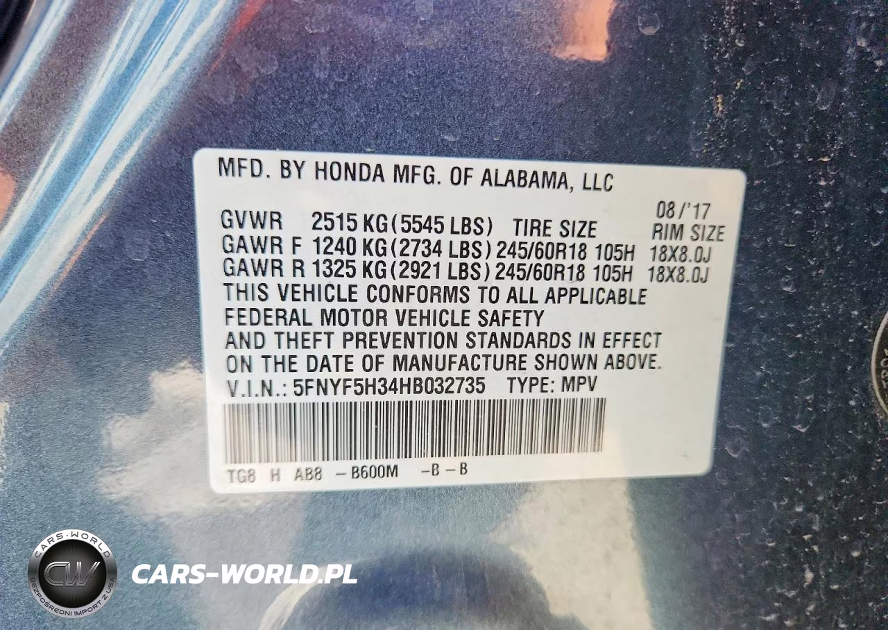 2017 Honda Pilot Ex VIN:5FNYF5H34HB032735 - 13