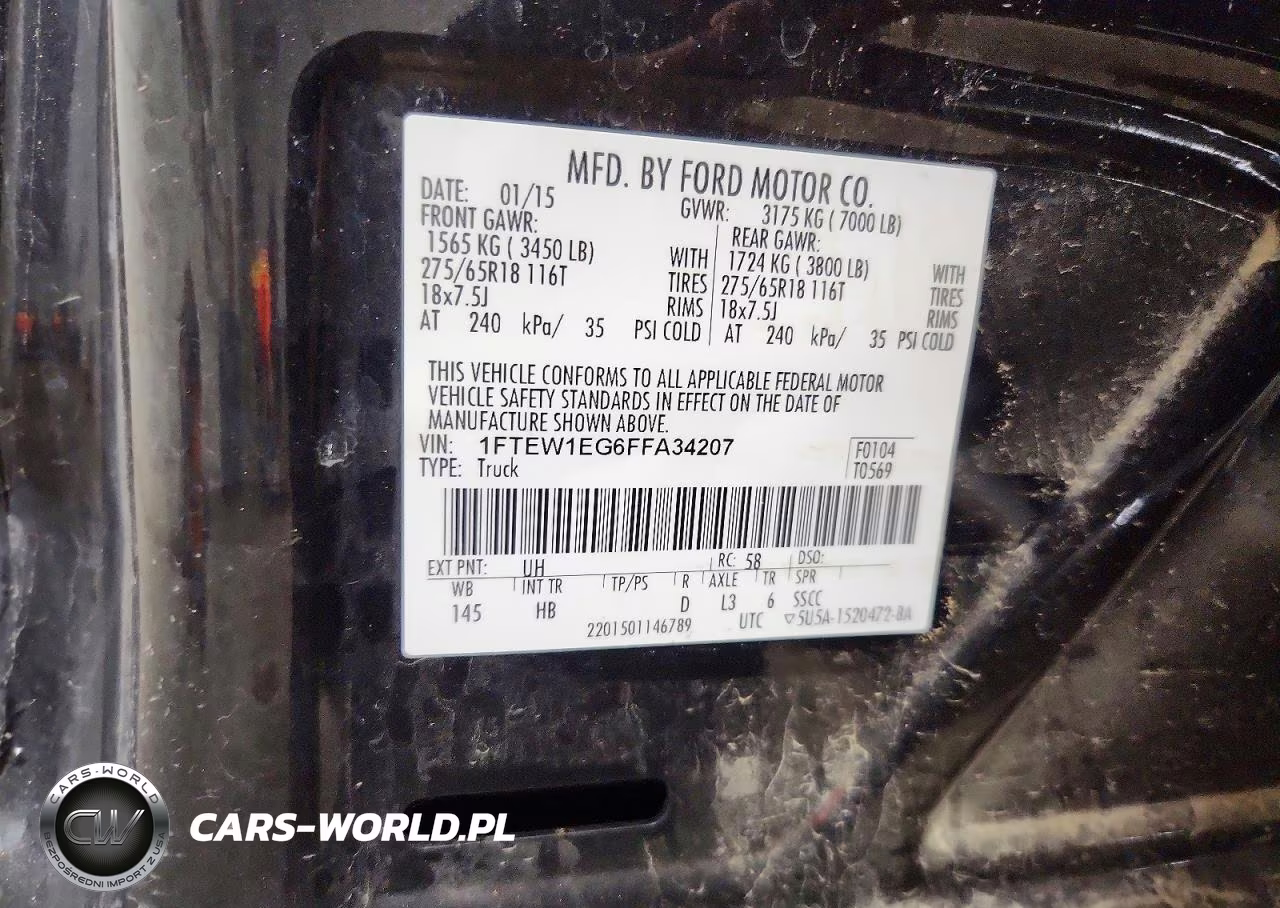 2015 Ford F150 Supercrew VIN:1FTEW1EG6FFA34207 - 12