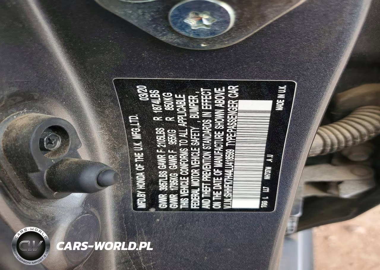 2020 Honda Civic Sport VIN:SHHFK7H44LU418599 - 13