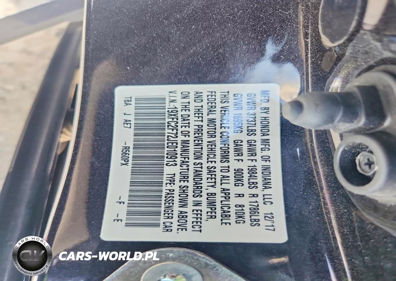 2018 Honda Civic Ex VIN:19XFC2F72JE010913 - 12