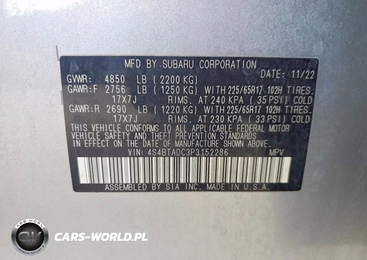 2023 Subaru Outback Premium VIN:4S4BTADC3P3152286 - 14