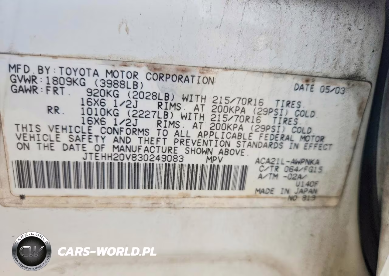 2003 Toyota Rav4 Base VIN:JTEHH20V830249083 - 13