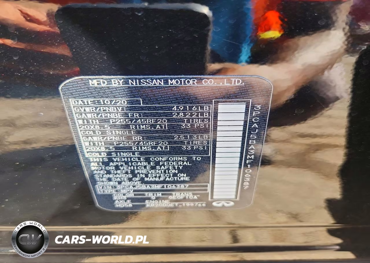 2021 Infiniti Ex 35 VIN:3PCAJ5BA3MF106387 - 13