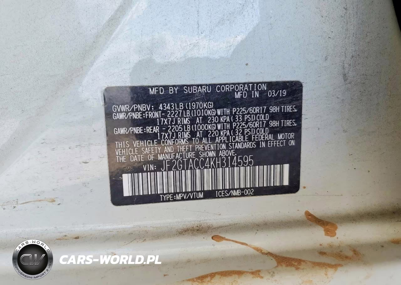 2019 Subaru Crosstrek Premium VIN:JF2GTACC4KH314595 - 12