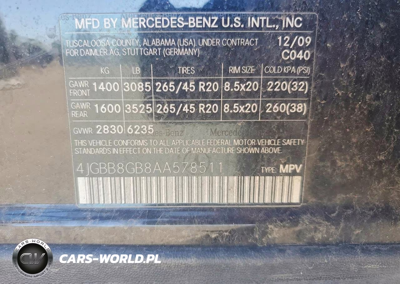 2010 Mercedes-Benz Ml 350 4Matic VIN:4JGBB8GB8AA578511 - 13