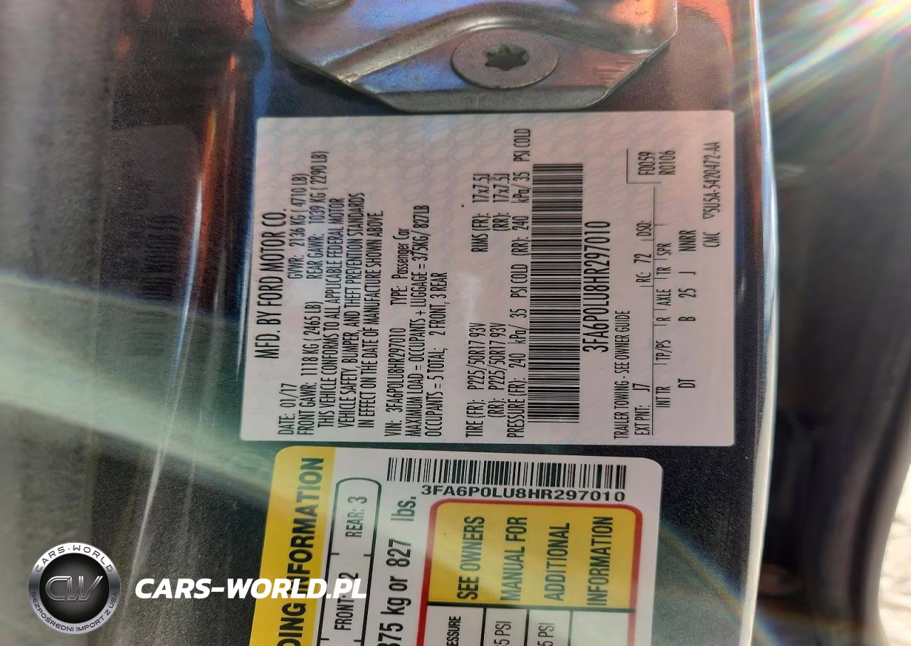 2017 Ford Fusion Se Hybrid VIN:3FA6P0LU8HR297010 - 12