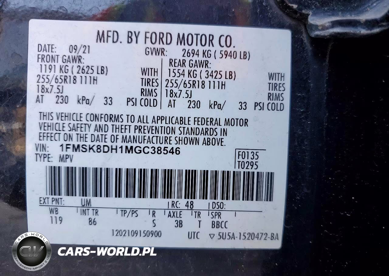 2021 Ford Explorer Xlt VIN:1FMSK8DH1MGC38546 - 13
