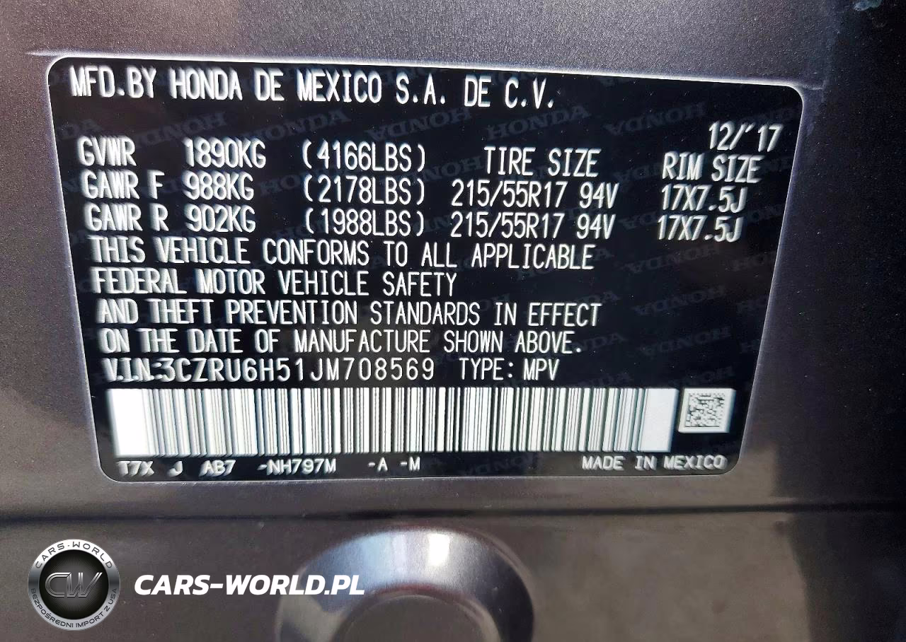 2018 Honda Hr-V Ex VIN:3CZRU6H51JM708569 - 14