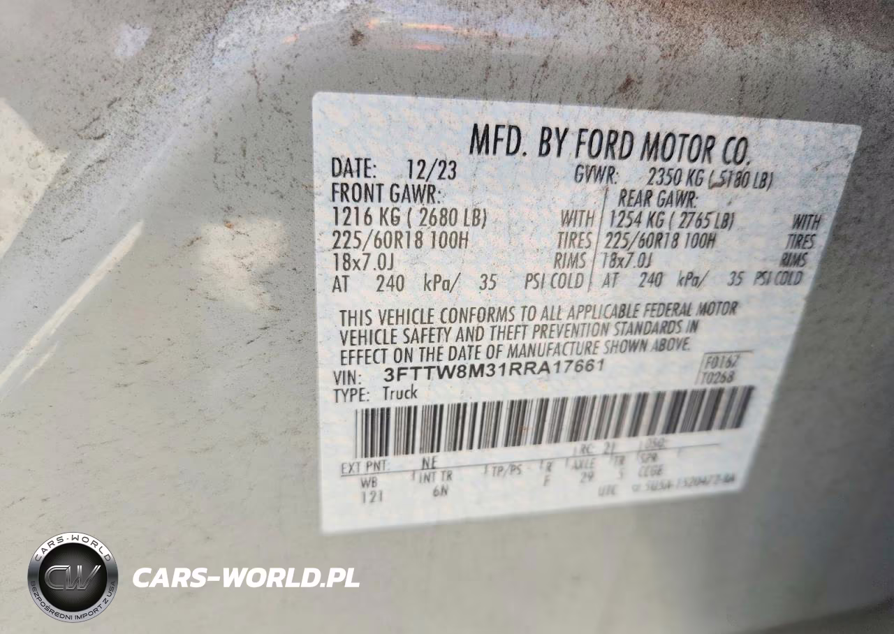 2024 Ford Maverick Lariat VIN:3FTTW8M31RRA17661 - 12