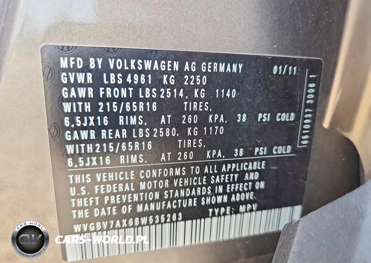 2011 Volkswagen Tiguan S VIN:WVGBV7AX6BW535263 - 13