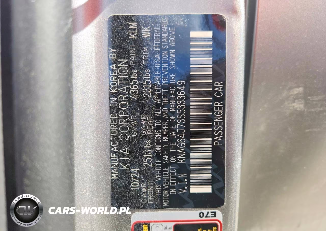 2025 Kia K5 Gt Line VIN:KNAG64J73S5333649 - 12