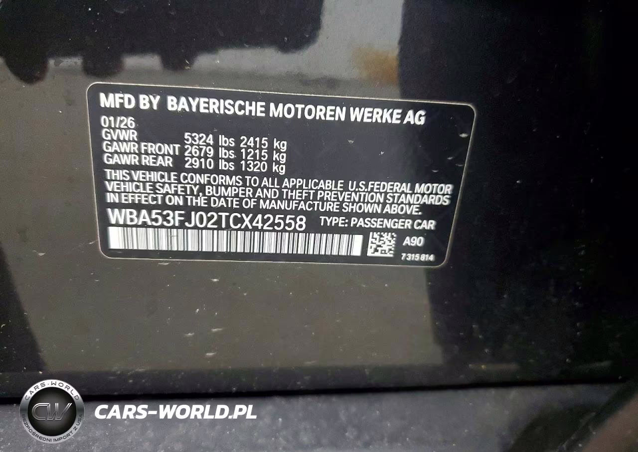 2026 BMW 530 Xi VIN:WBA53FJ02TCX42558 - 12