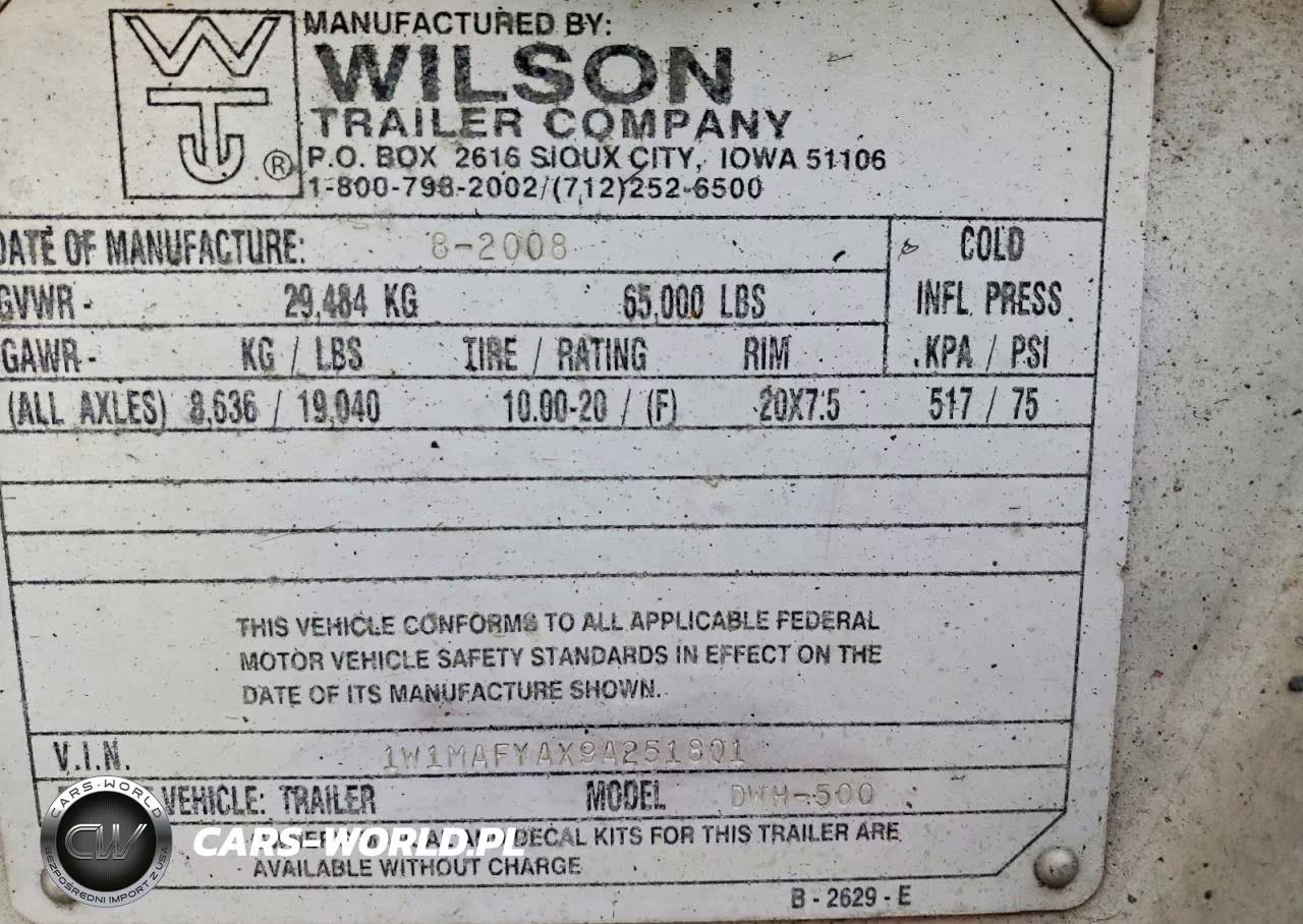 2009 Wilson Trailer Co. Wilson Trailer Co. VIN:1W1MAFYAX9A251801 - 10