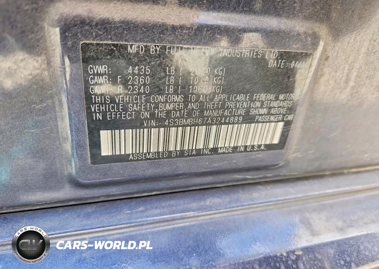 2010 Subaru Legacy 2.5I Premium VIN:4S3BMBH67A3244889 - 13