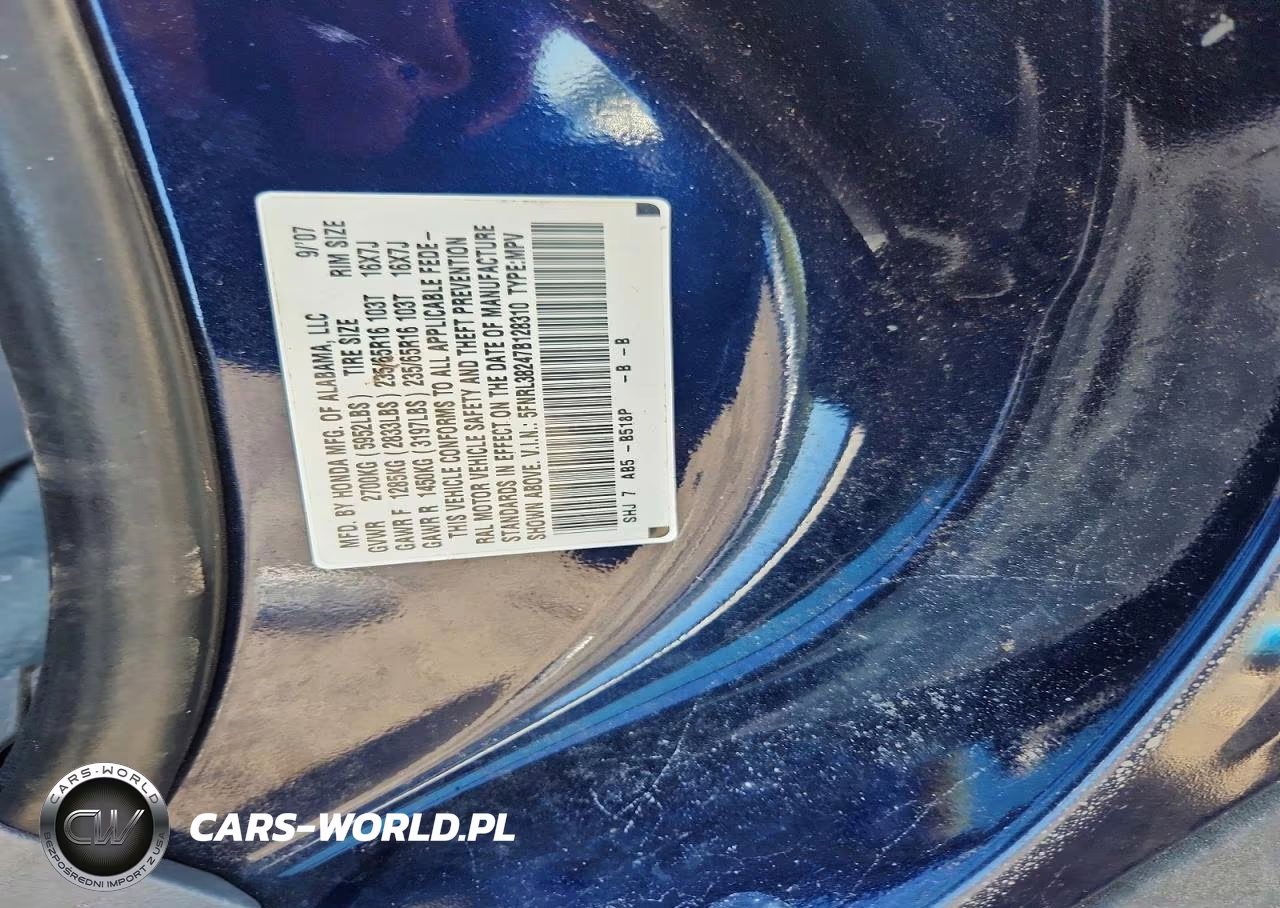 2007 Honda Odyssey Lx VIN:5FNRL38247B128310 - 13