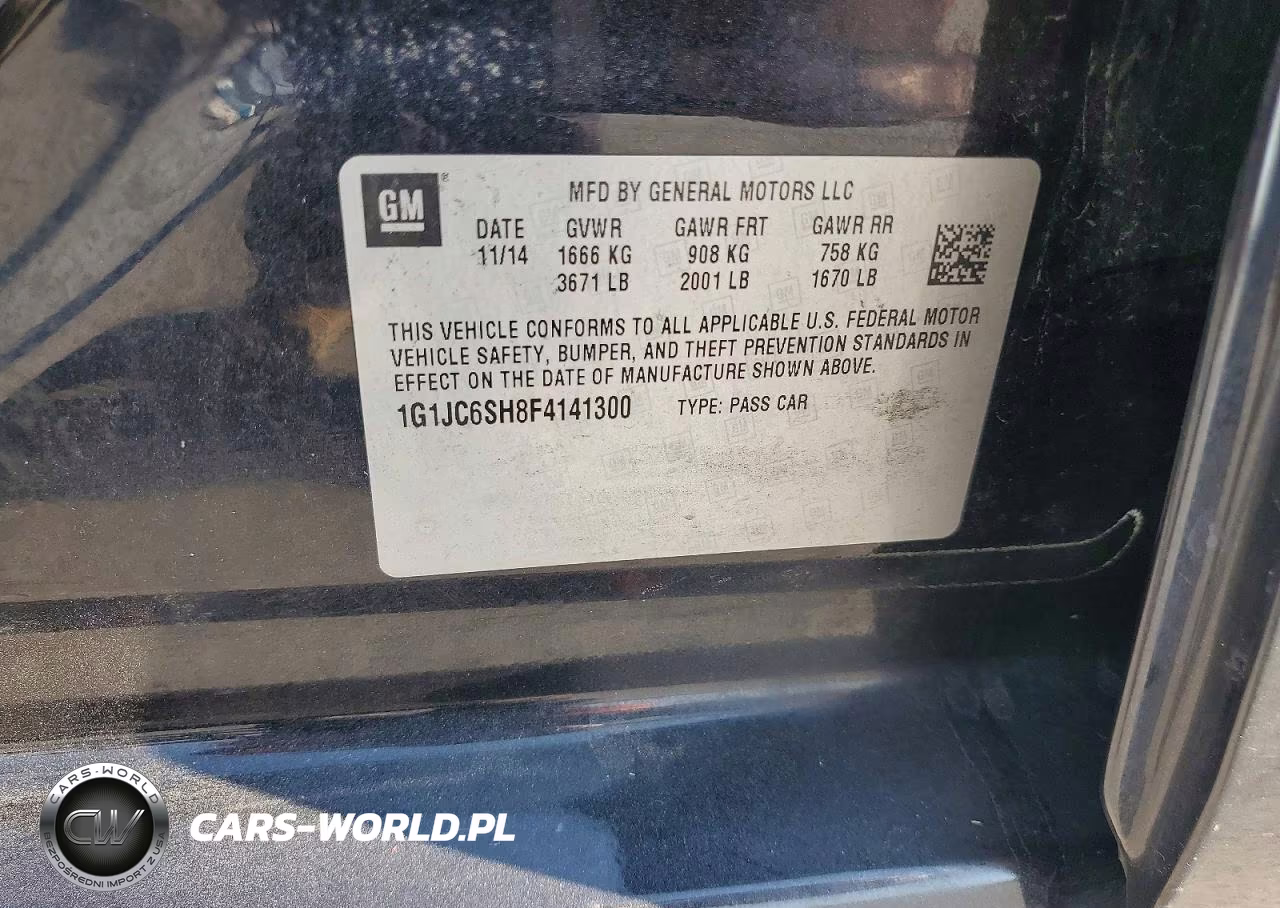 2015 Chevrolet Sonic Lt VIN:1G1JC6SH8F4141300 - 12