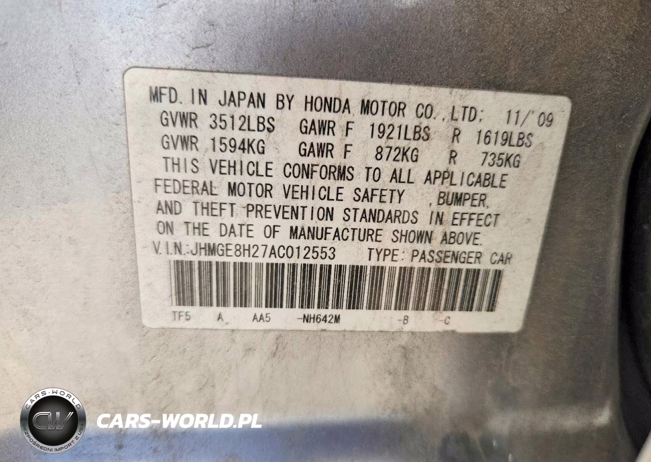 2010 Honda Fit VIN:JHMGE8H27AC012553 - 12