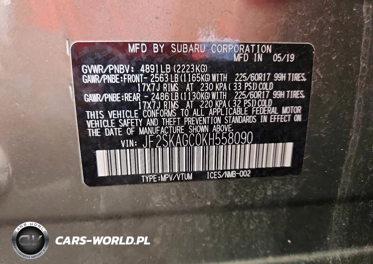2019 Subaru Forester Premium VIN:JF2SKAGC0KH558090 - 13