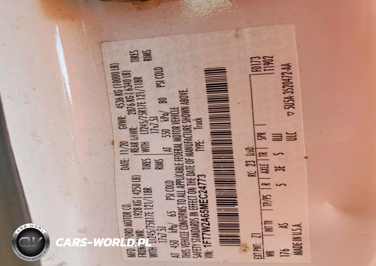 2021 Ford F250 Super Duty VIN:1FT7W2A65MEC24773 - 12