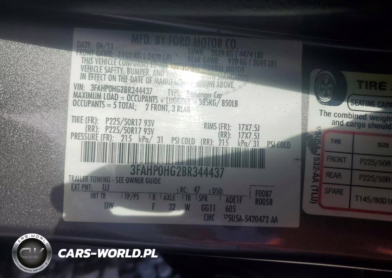 2011 Ford Fusion Se VIN:3FAHP0HG2BR344437 - 12