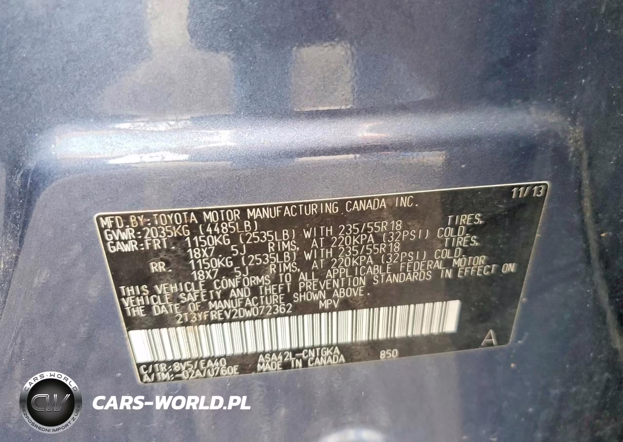 2013 Toyota Rav4 Limited VIN:2T3YFREV2DW072362 - 12