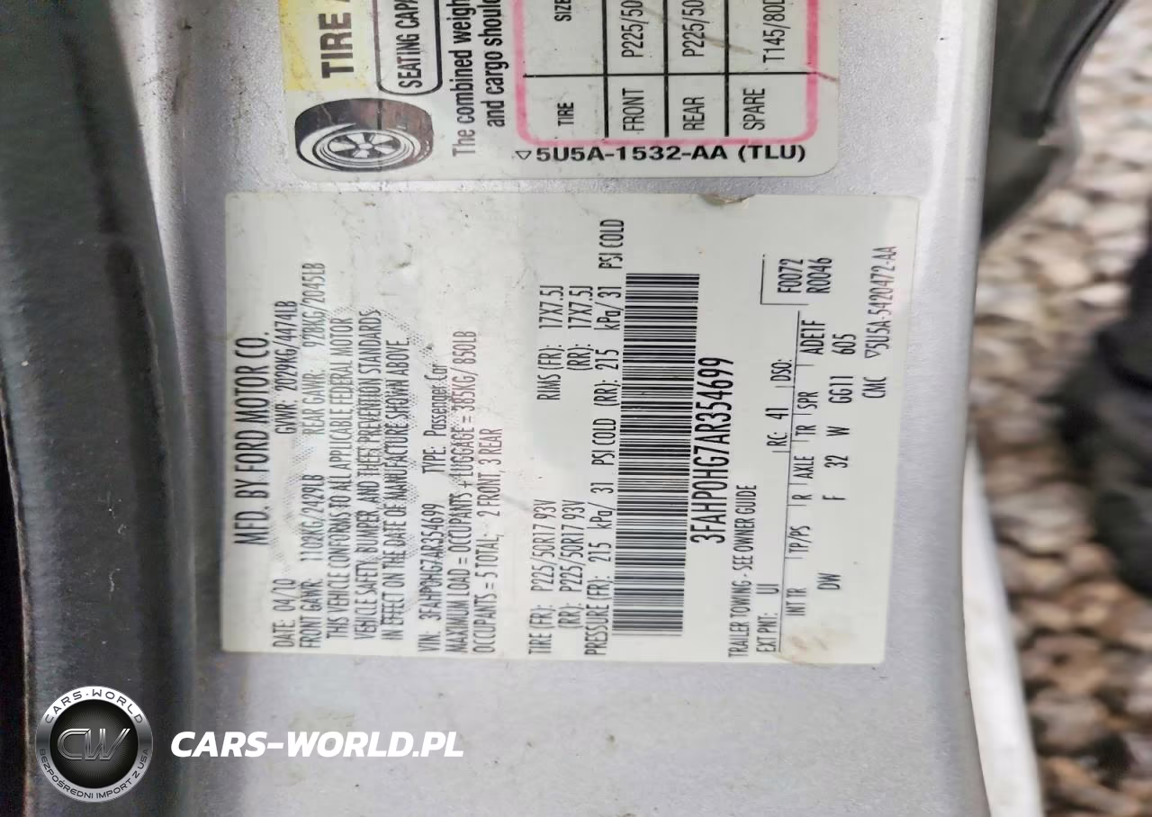 2010 Ford Fusion Se VIN:3FAHP0HG7AR354699 - 12