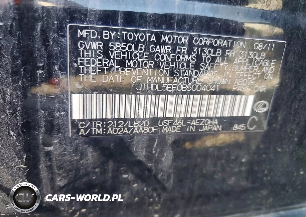 2011 Lexus Ls 460L VIN:JTHDL5EF0B5004041 - 12