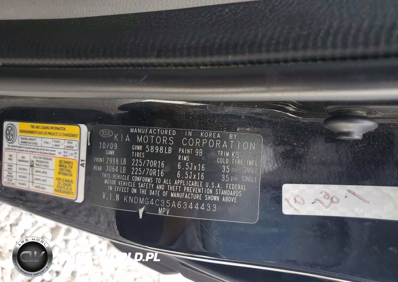 2010 Kia Sedona Lx VIN:KNDMG4C35A6344433 - 13