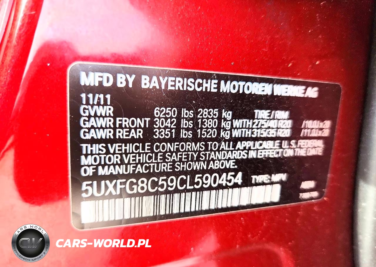 2012 BMW X6 xDrive50I VIN:5UXFG8C59CL590454 - 12