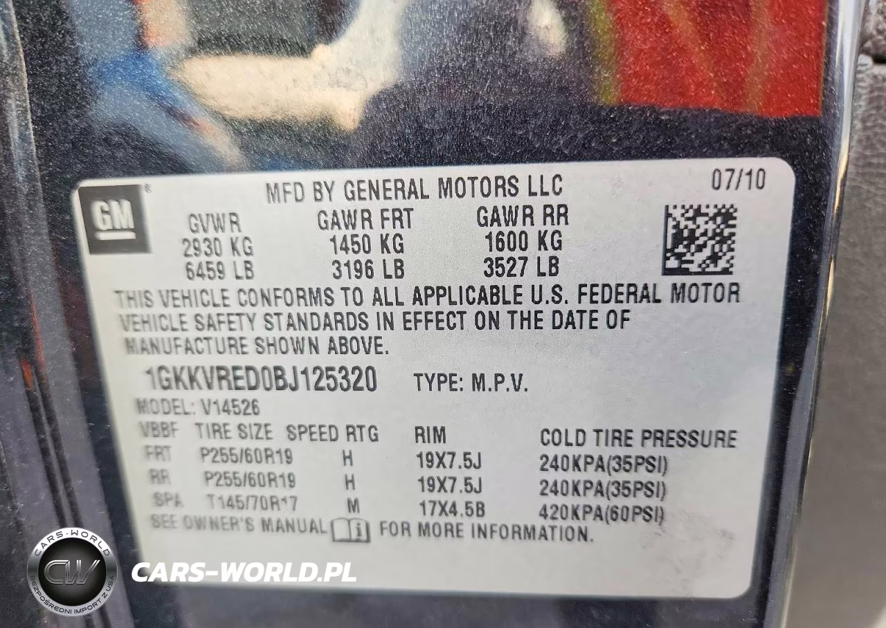2011 GMC Acadia Slt-1 VIN:1GKKVRED0BJ125320 - 12