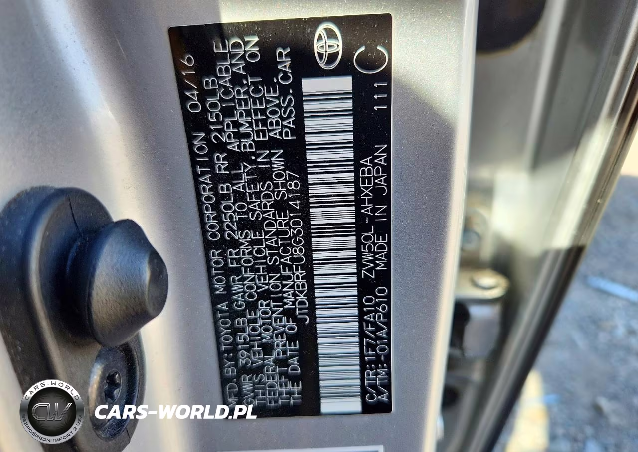 2016 Toyota Prius Two VIN:JTDKBRFU8G3014187 - 12