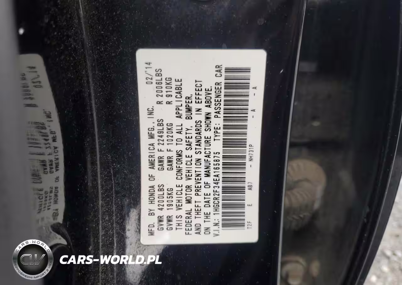 2014 Honda Accord Lx VIN:1HGCR2F34EA165875 - 12