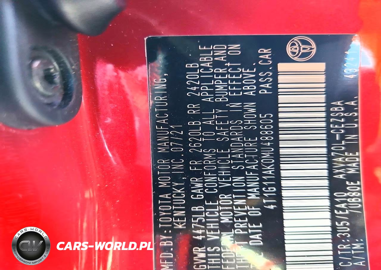 2021 Toyota Camry Se VIN:4T1G11AK0MU488605 - 12