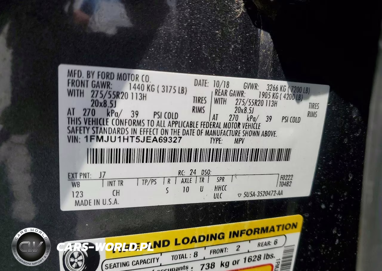 2018 Ford Expedition Xlt VIN:1FMJU1HT5JEA69327 - 13
