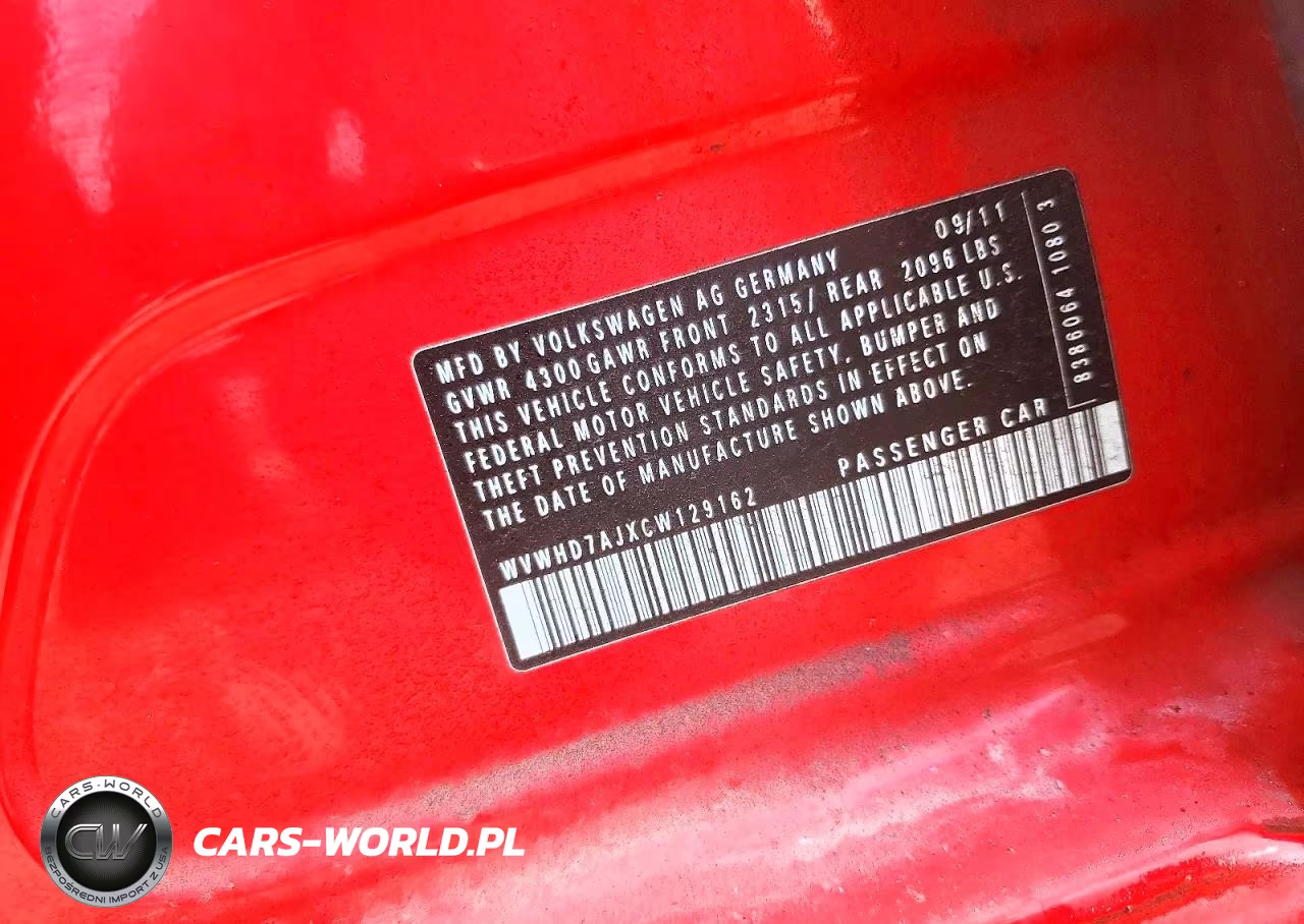 2012 Volkswagen Gti VIN:WVWHD7AJXCW129162 - 12