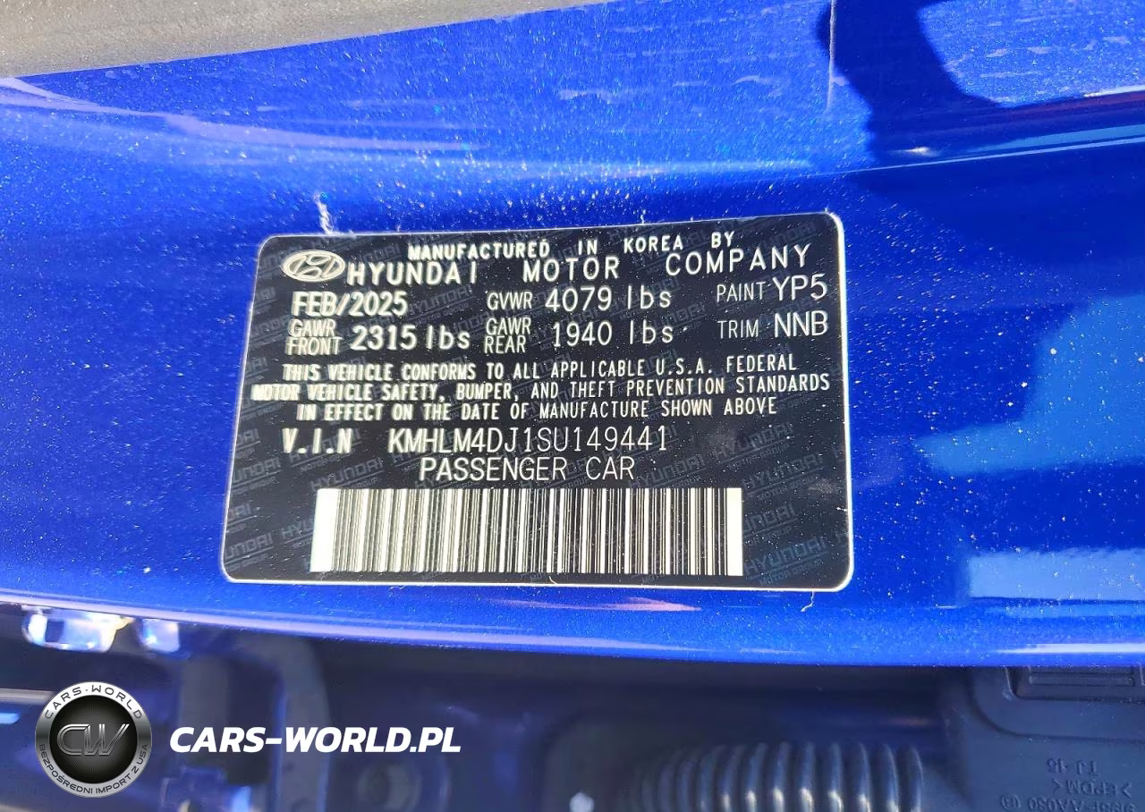 2025 Hyundai Elantra Hybrid Blue VIN:KMHLM4DJ1SU149441 - 12