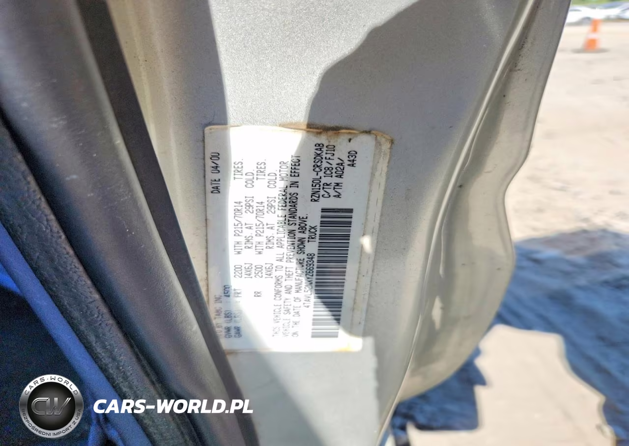 2000 Toyota Tacoma Base VIN:4TAVL52NXYZ669348 - 12