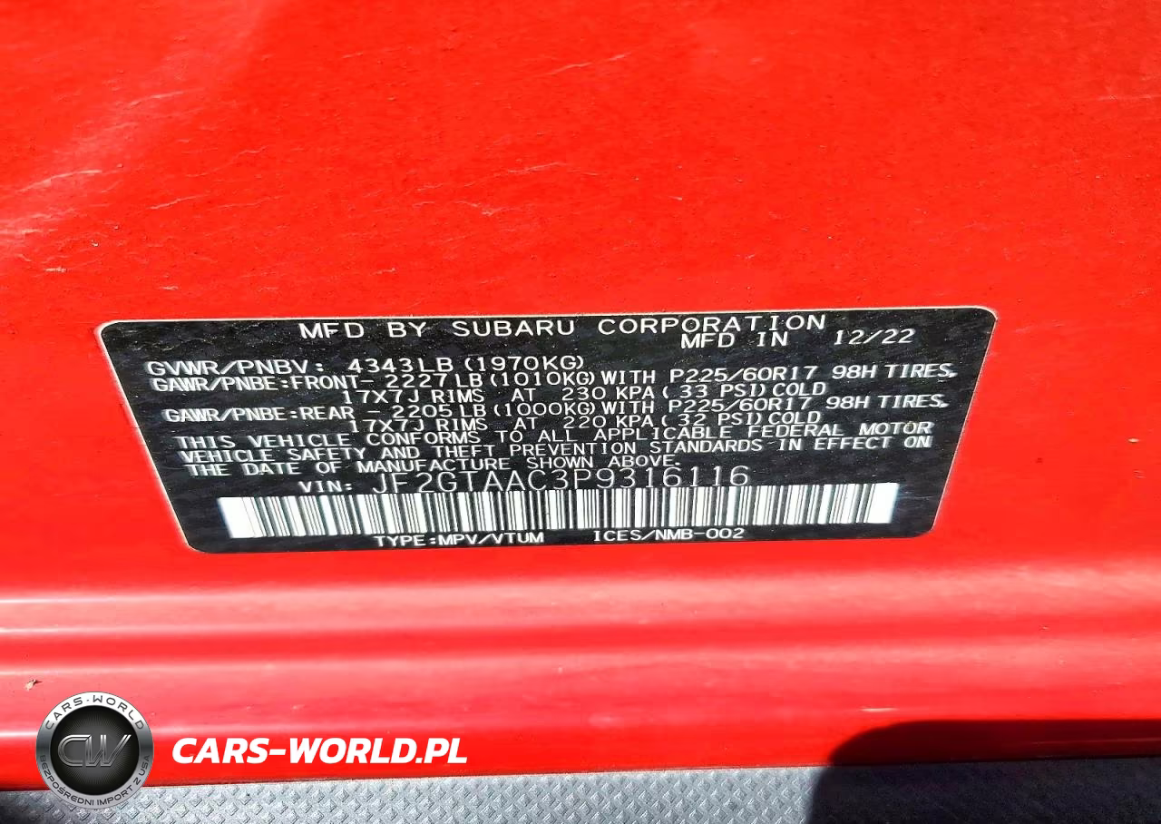 2023 Subaru Crosstrek VIN:JF2GTAAC3P9316116 - 13