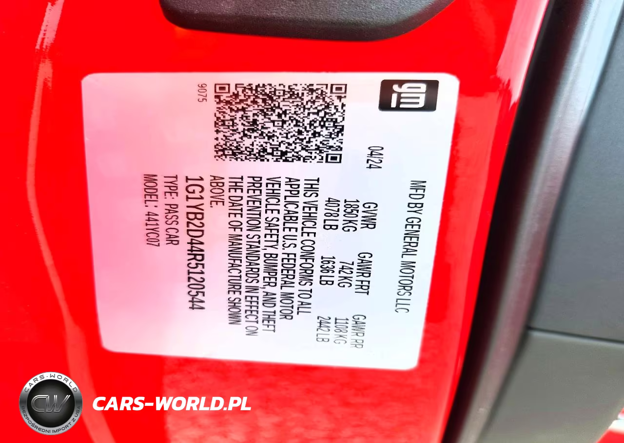 2024 Chevrolet Corvette Stingray 2Lt VIN:1G1YB2D44R5120544 - 12