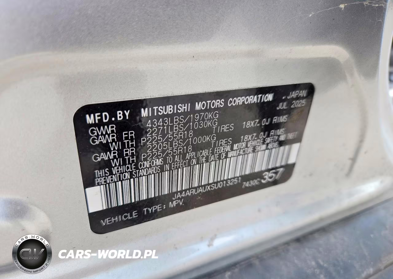 2025 Mitsubishi Outlander Sport S VIN:JA4ARUAUXSU013251 - 12