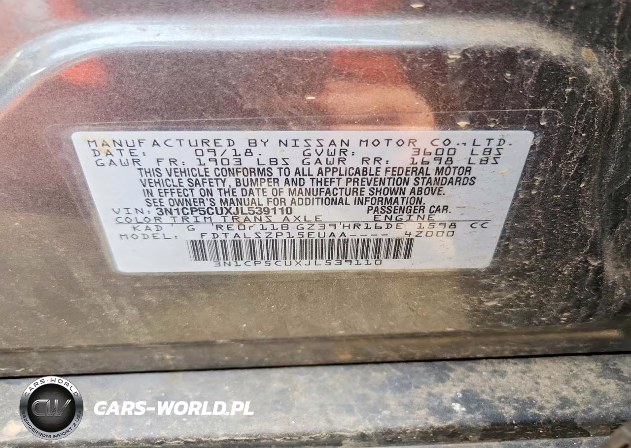 2018 Nissan Kicks Sv VIN:3N1CP5CUXJL539110 - 12