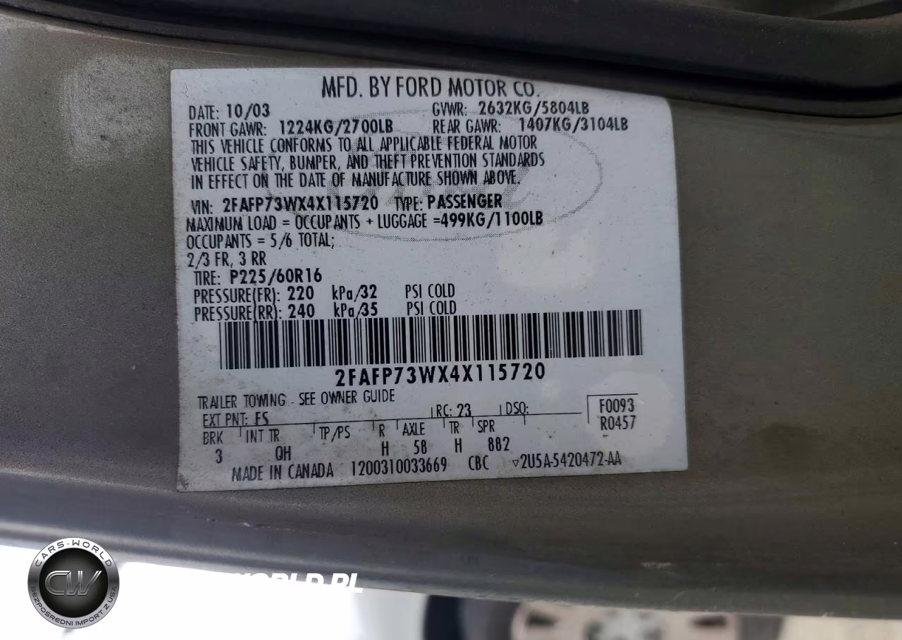 2004 Ford Crown Victoria VIN:2FAFP73WX4X115720 - 13