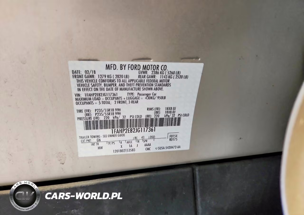 2018 Ford Taurus Sel VIN:1FAHP2E82JG117361 - 12