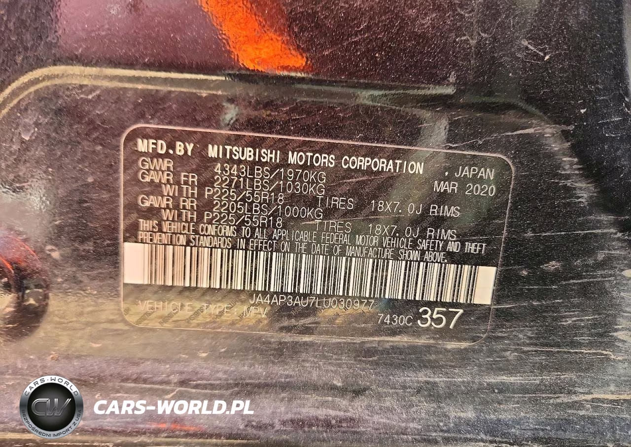 2020 Mitsubishi Outlander Sport Es VIN:JA4AP3AU7LU030977 - 12