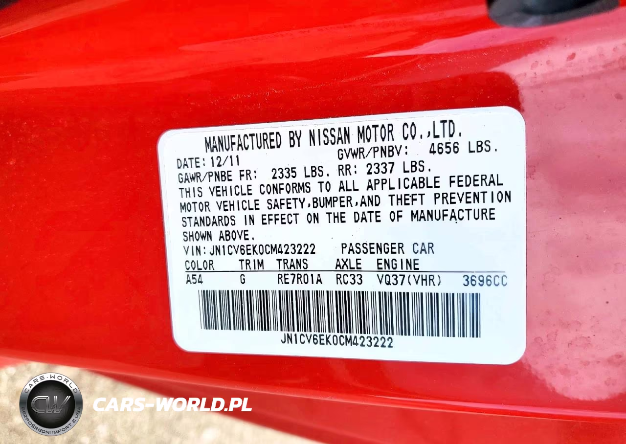 2012 Infiniti G37 Base VIN:JN1CV6EK0CM423222 - 12