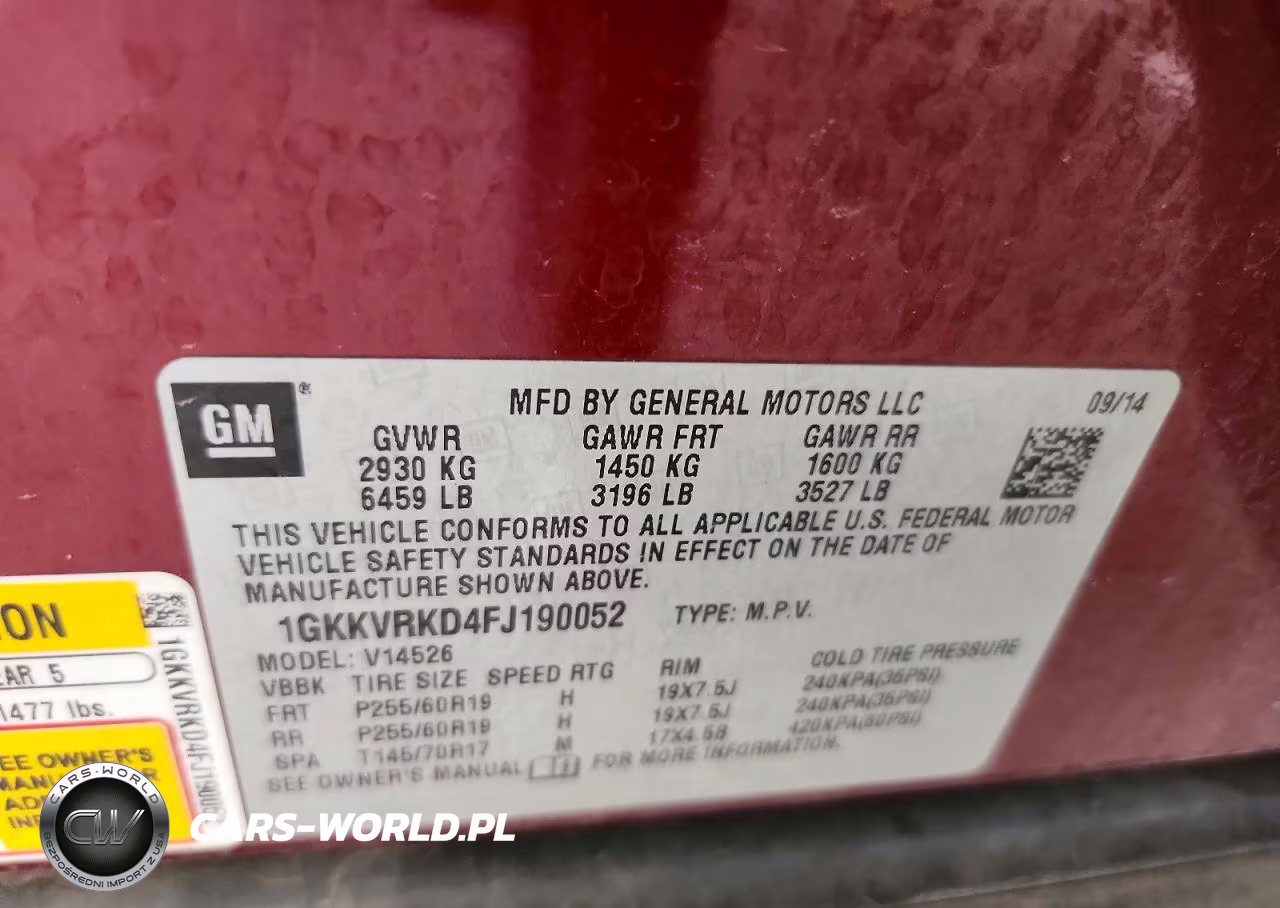 2015 GMC Acadia Slt-1 VIN:1GKKVRKD4FJ190052 - 13