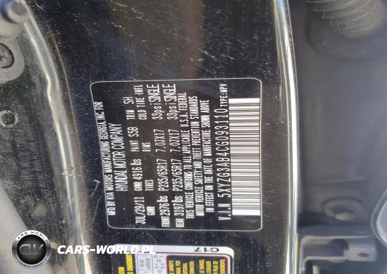 2012 Hyundai Santa Fe Gls VIN:5XYZG3AB4CG093110 - 12