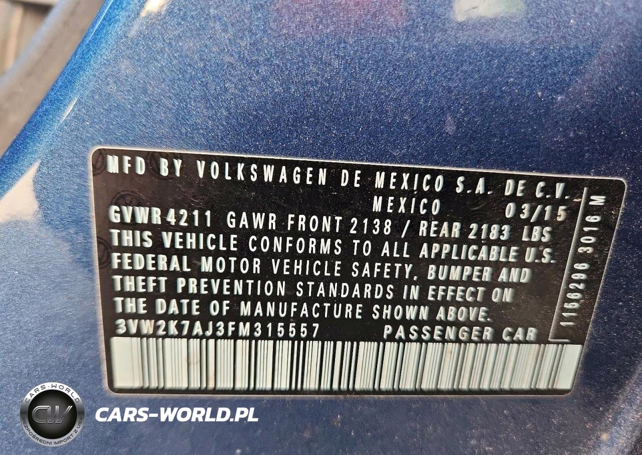 2015 Volkswagen Jetta Base VIN:3VW2K7AJ3FM315557 - 12
