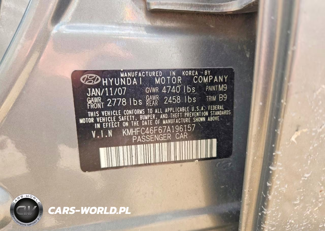 2007 Hyundai Azera Se VIN:KMHFC46F67A196157 - 12
