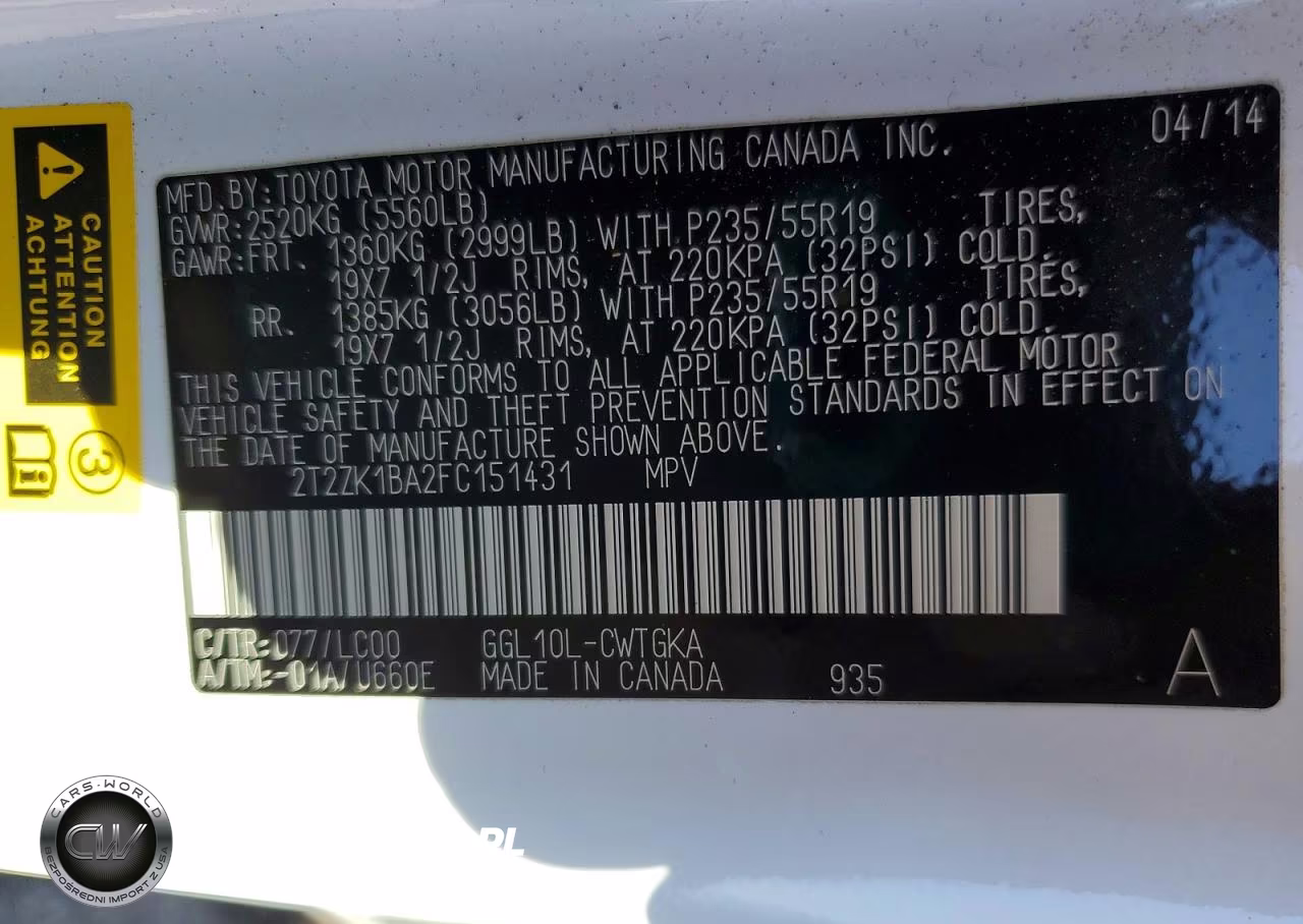 2015 Lexus Rx 350 Base VIN:2T2ZK1BA2FC151431 - 14